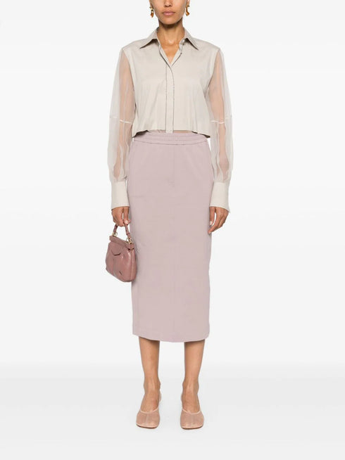 Monili-chain panelled shirt